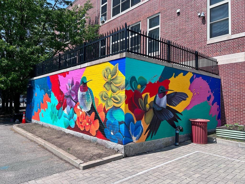 Image of Gleo and Mario Umana Academy's mural in East Boston