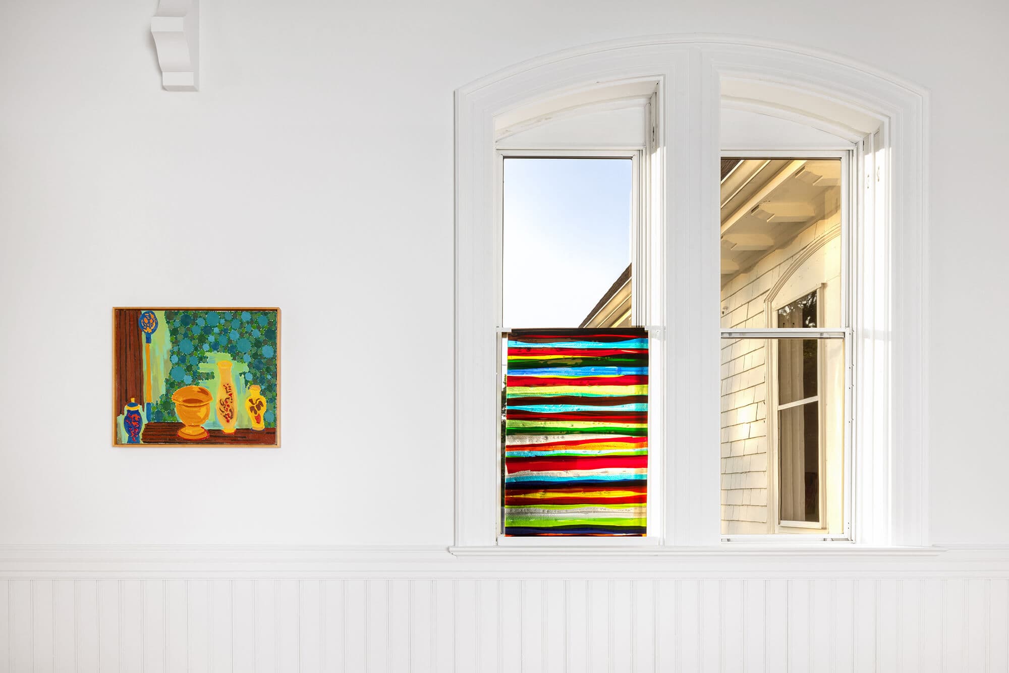 Installation view of "Kathy Butterly, Lynne Drexler, Marley Freeman" at Karma in Maine