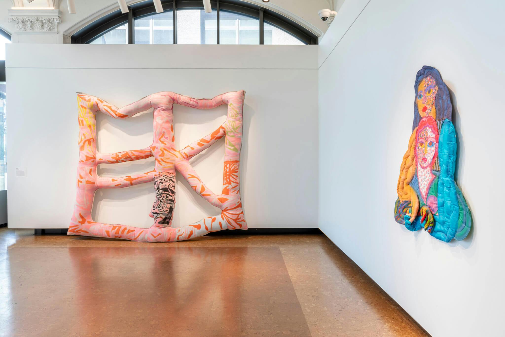 Puffy, padded sculptures appear on display at Boston University Art Galleries.