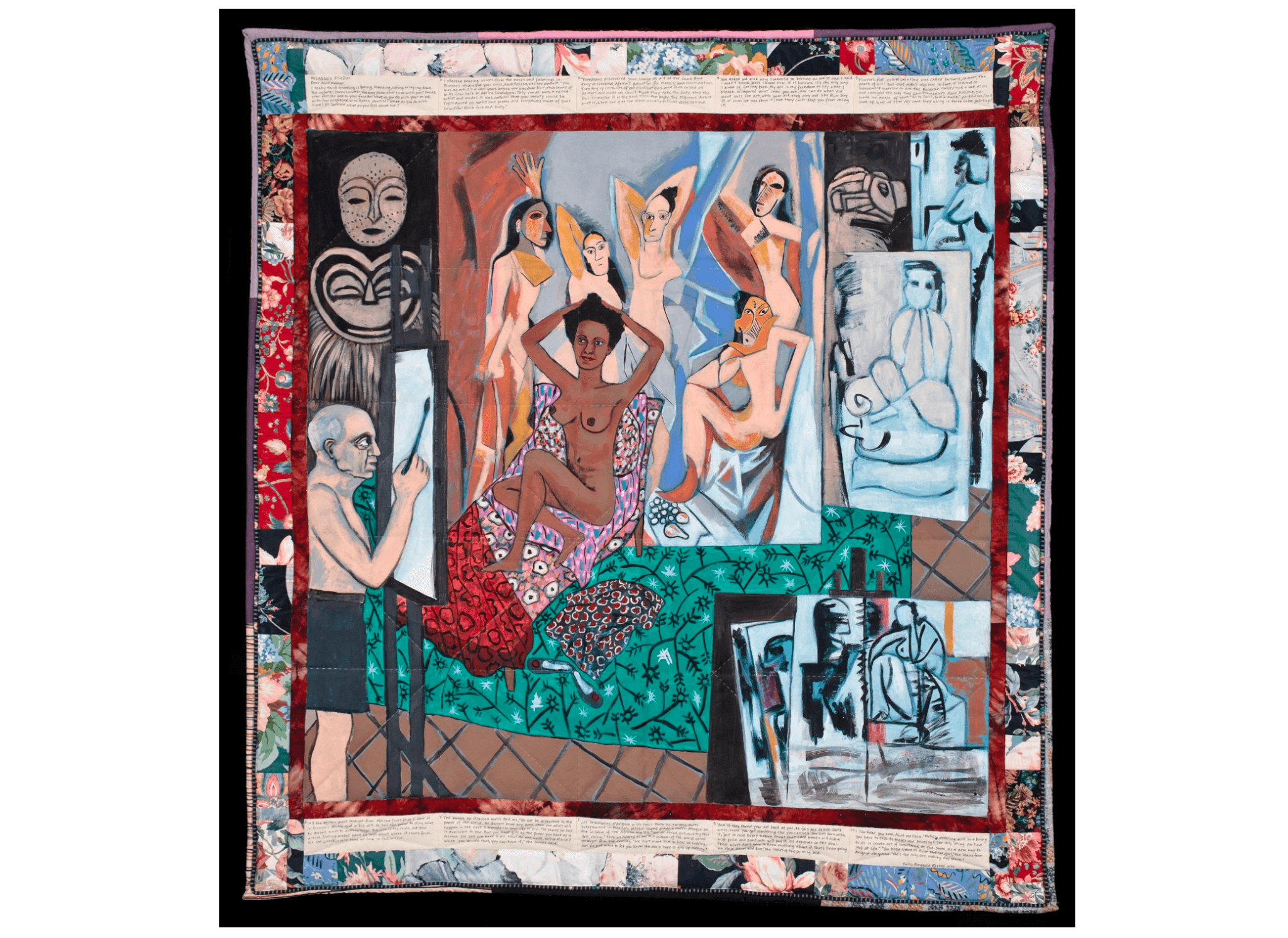 Image of "Picasso’s Studio" quilt by Faith Ringgold.